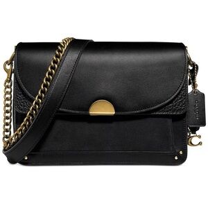 Coach Mixed Leather Dreamer Shoulder Bag with Gold Chain